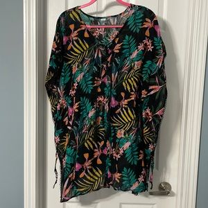 Floral swim coverup